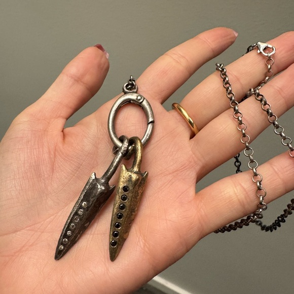 John Varvatos Double Pendent with White & Black Diamonds - Picture 4 of 8